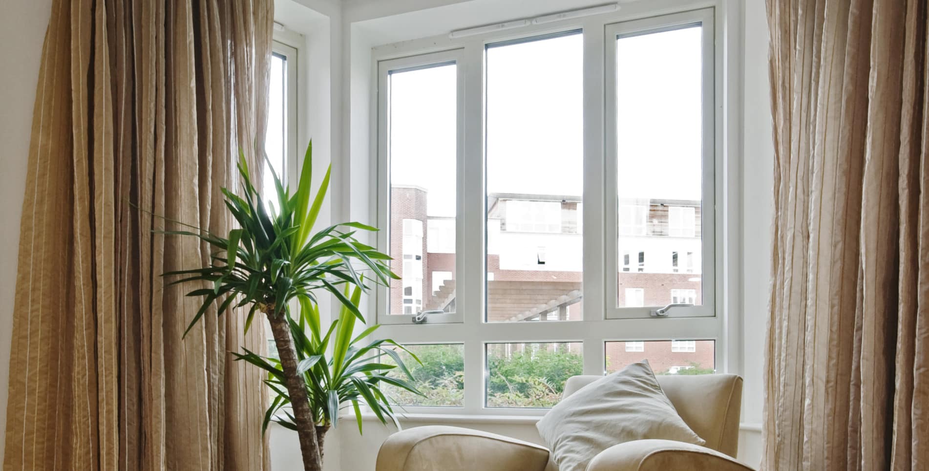 New white framed windows